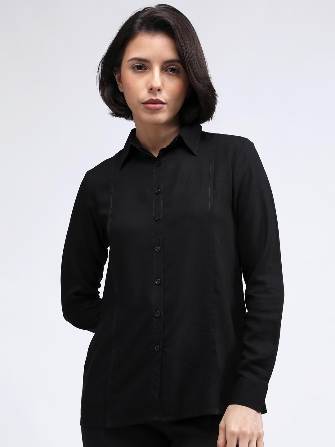 

IDK Women Formal Shirt, Black