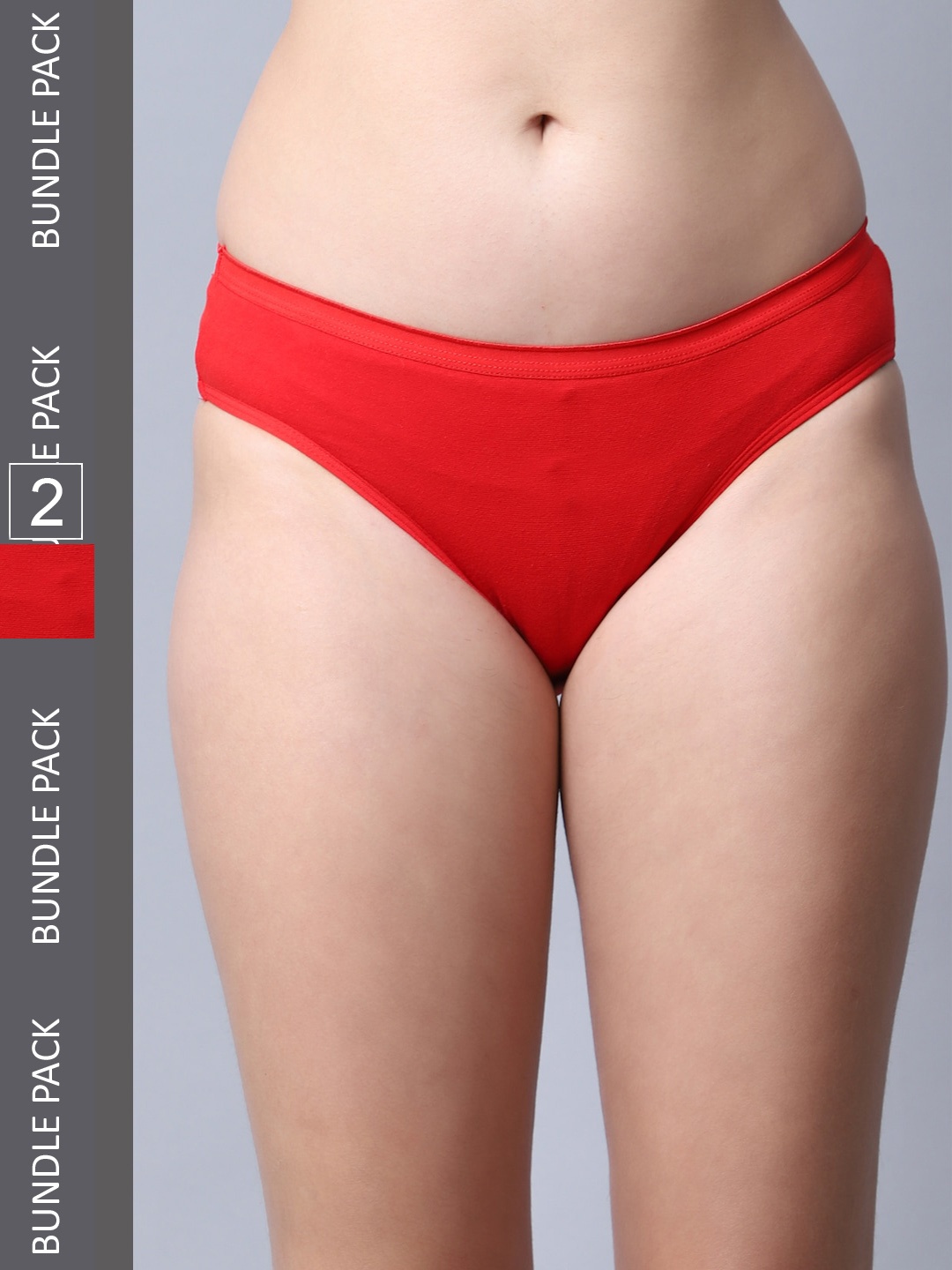 

Jinfo Women Pack Of 2 Cotton Hipster Briefs, Red