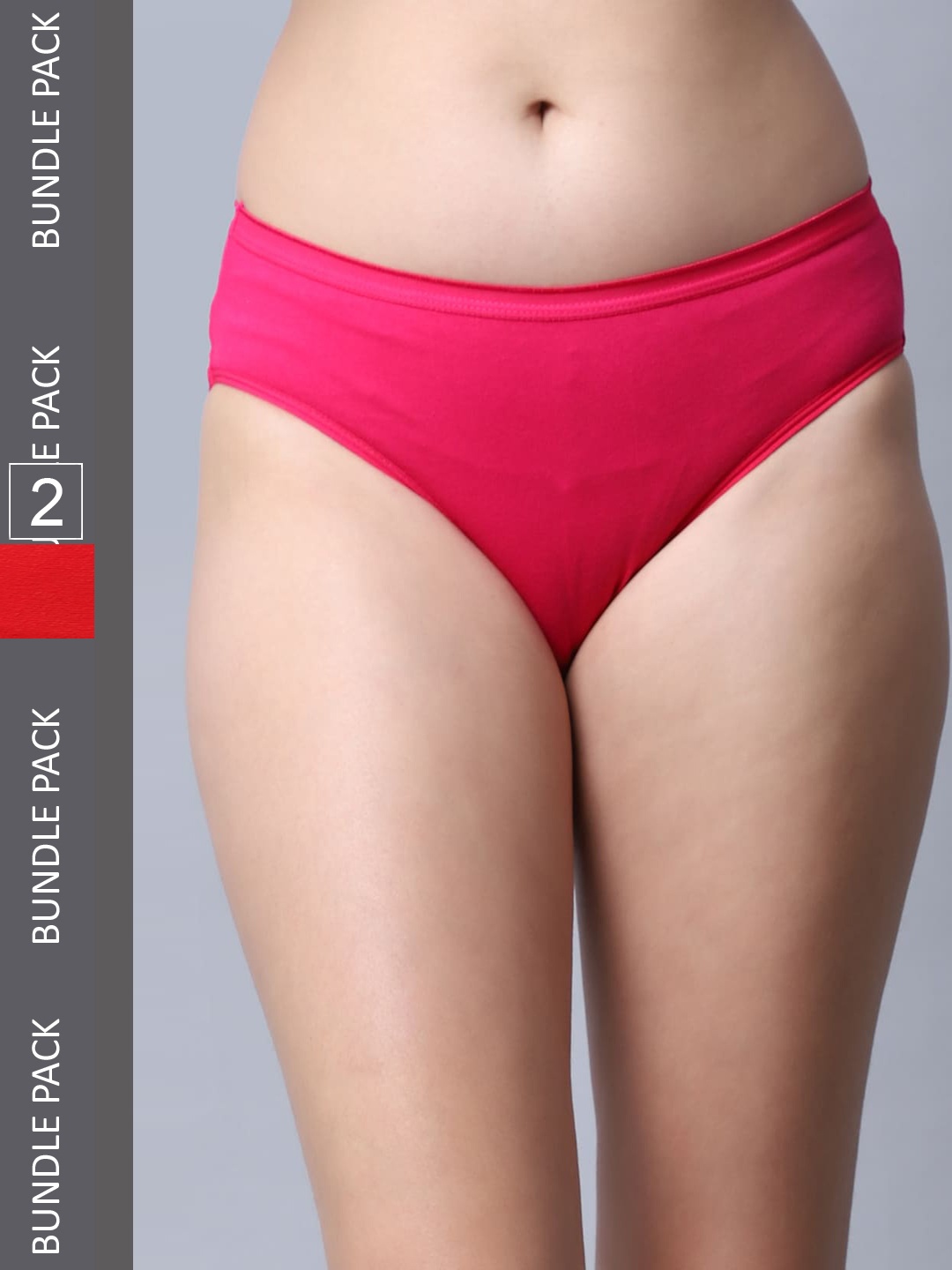 

Jinfo Women Pack Of 2 Cotton Hipster Briefs, Red