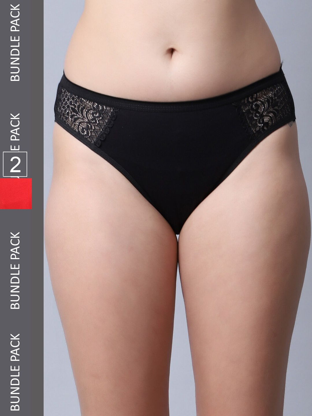 

Jinfo Women Pack of 2 Cotton Hipster Briefs, Black