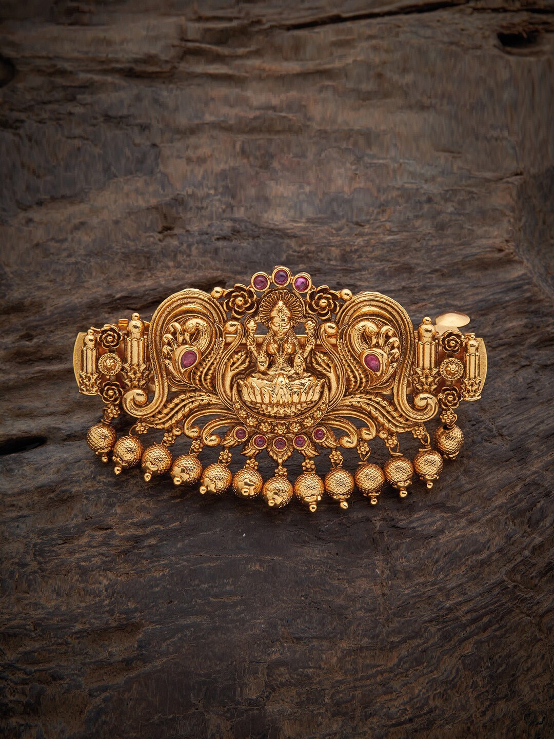 

Kushal's Fashion Jewellery Women Gold-Toned & Pink Embellished French Barrette