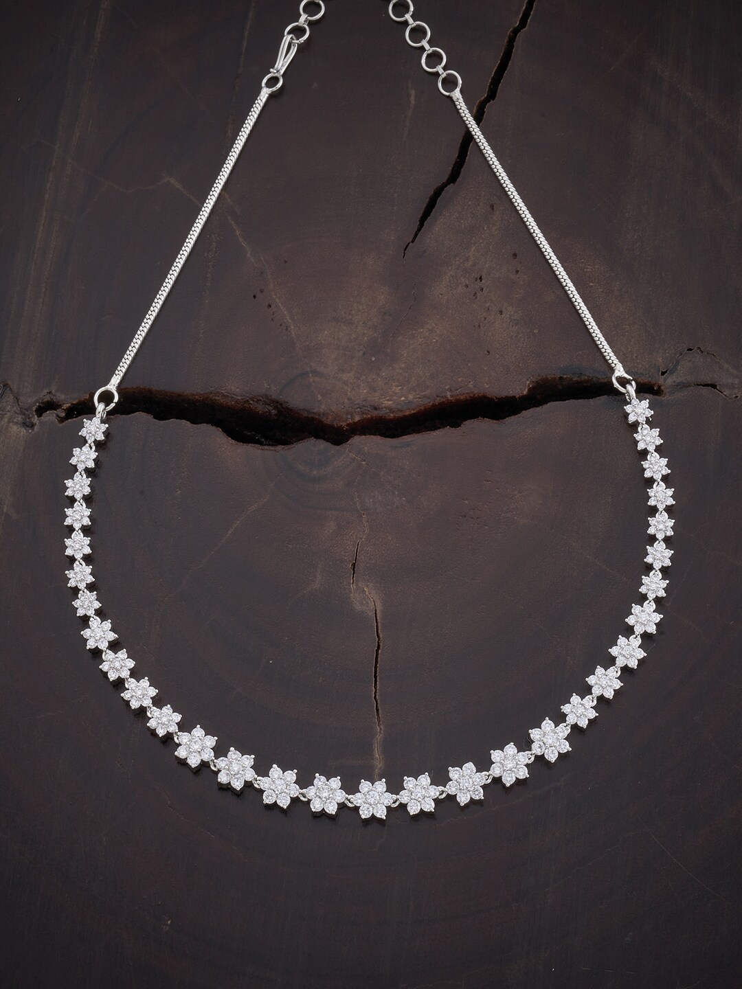 

Kushal's Fashion Jewellery Silver-Toned & White Copper Rhodium-Plated Necklace
