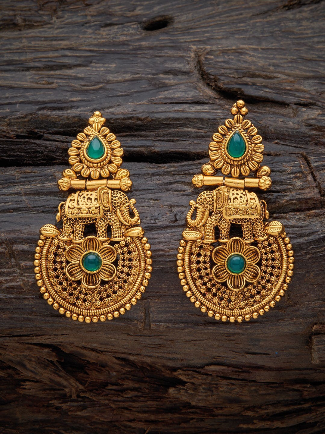 

Kushal's Fashion Jewellery Green Classic Drop Earrings