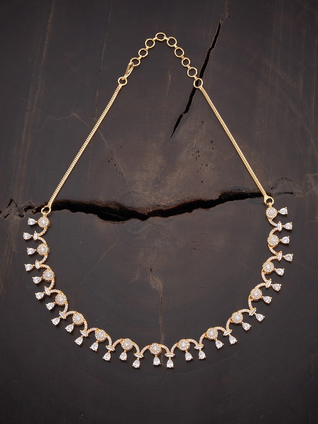 

Kushal's Fashion Jewellery Gold-Toned & White Copper Gold-Plated Necklace