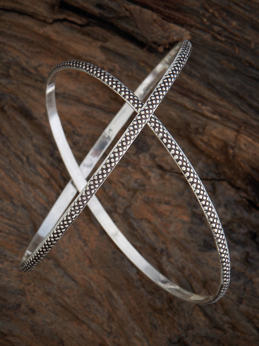 

Kushal's Fashion Jewellery Set Of 2 Silver Oxidised Bangles