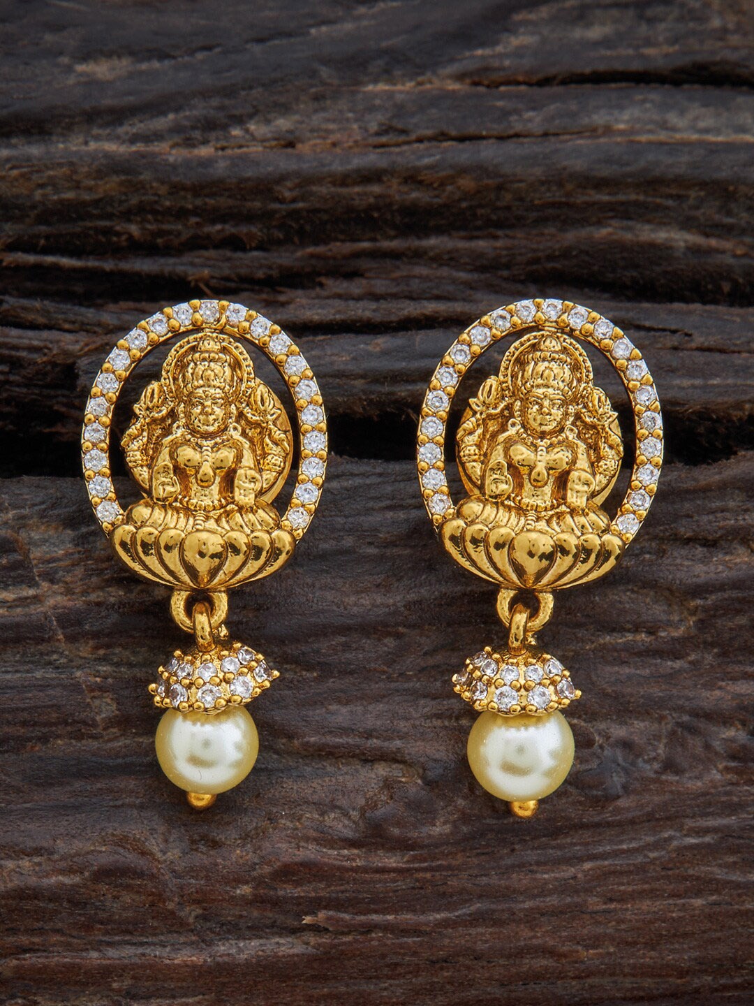

Kushal's Fashion Jewellery Gold-Plated Classic Drop Earrings, White