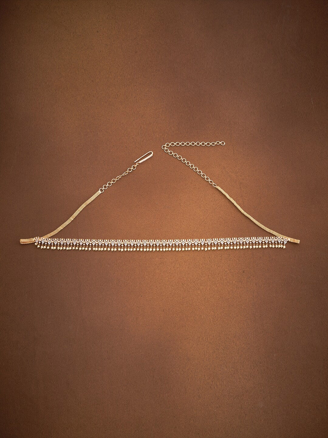 

Kushal's Fashion Jewellery Gold-Plated CZ-Studded & Beaded Waist Chain