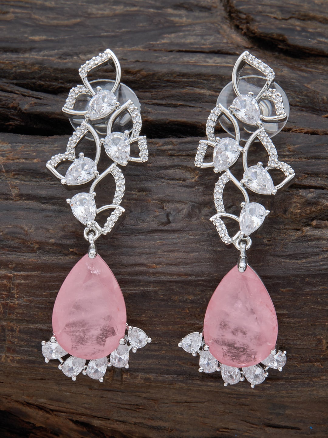 

Kushal's Fashion Jewellery Pink Teardrop Shaped Drop Earrings