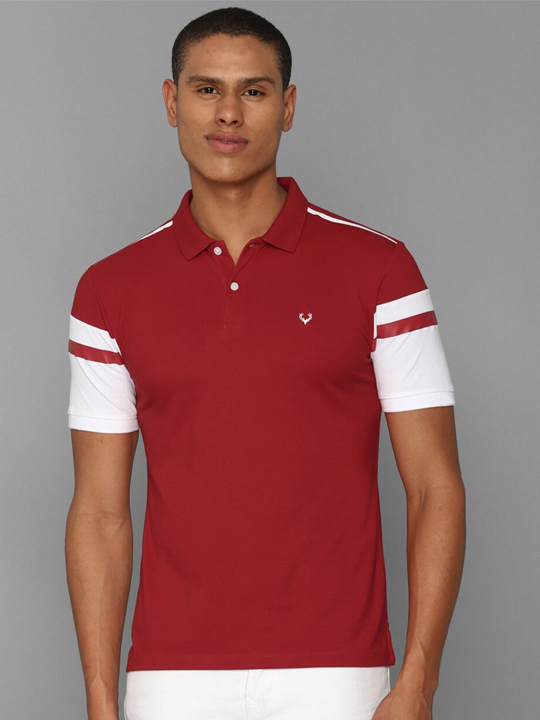 

Allen Solly Men Colourblocked Polo Collar T-shirt, Red