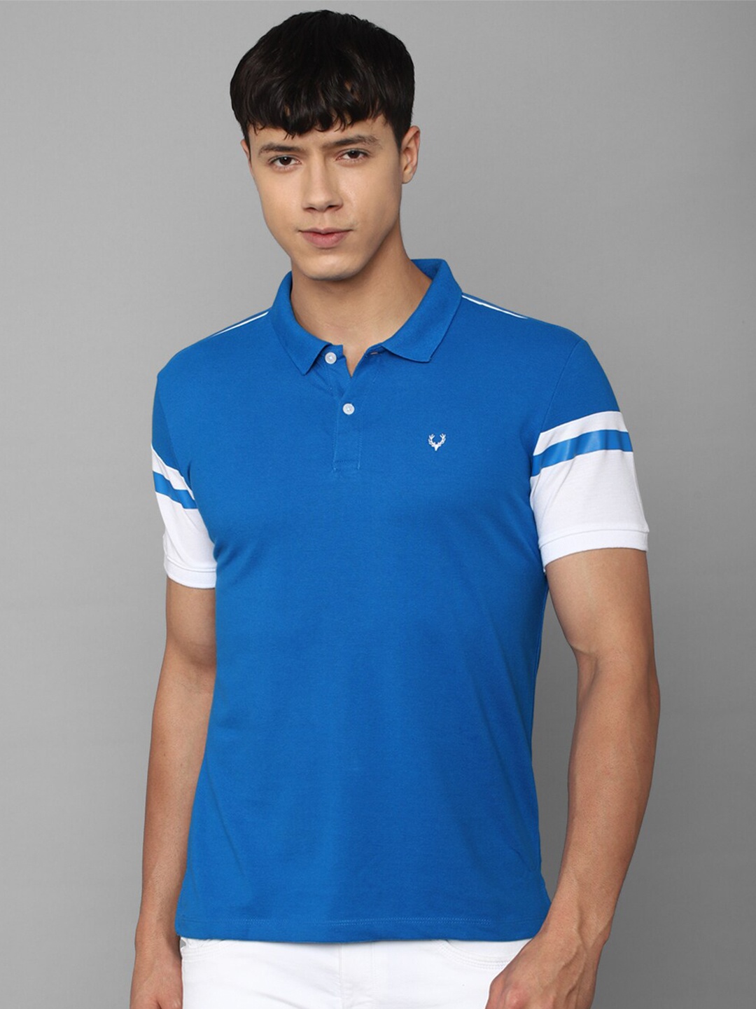 

Allen Solly Men Colourblocked Polo Collar T-shirt, Blue