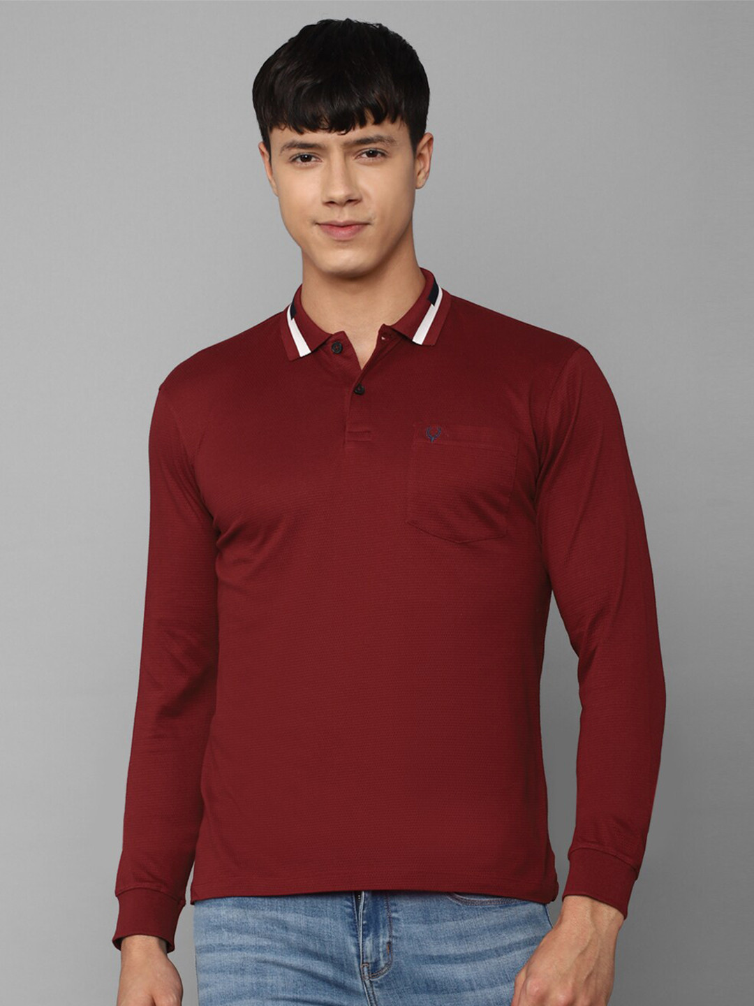 

Allen Solly Men Cotton Polo Collar T-shirt, Maroon