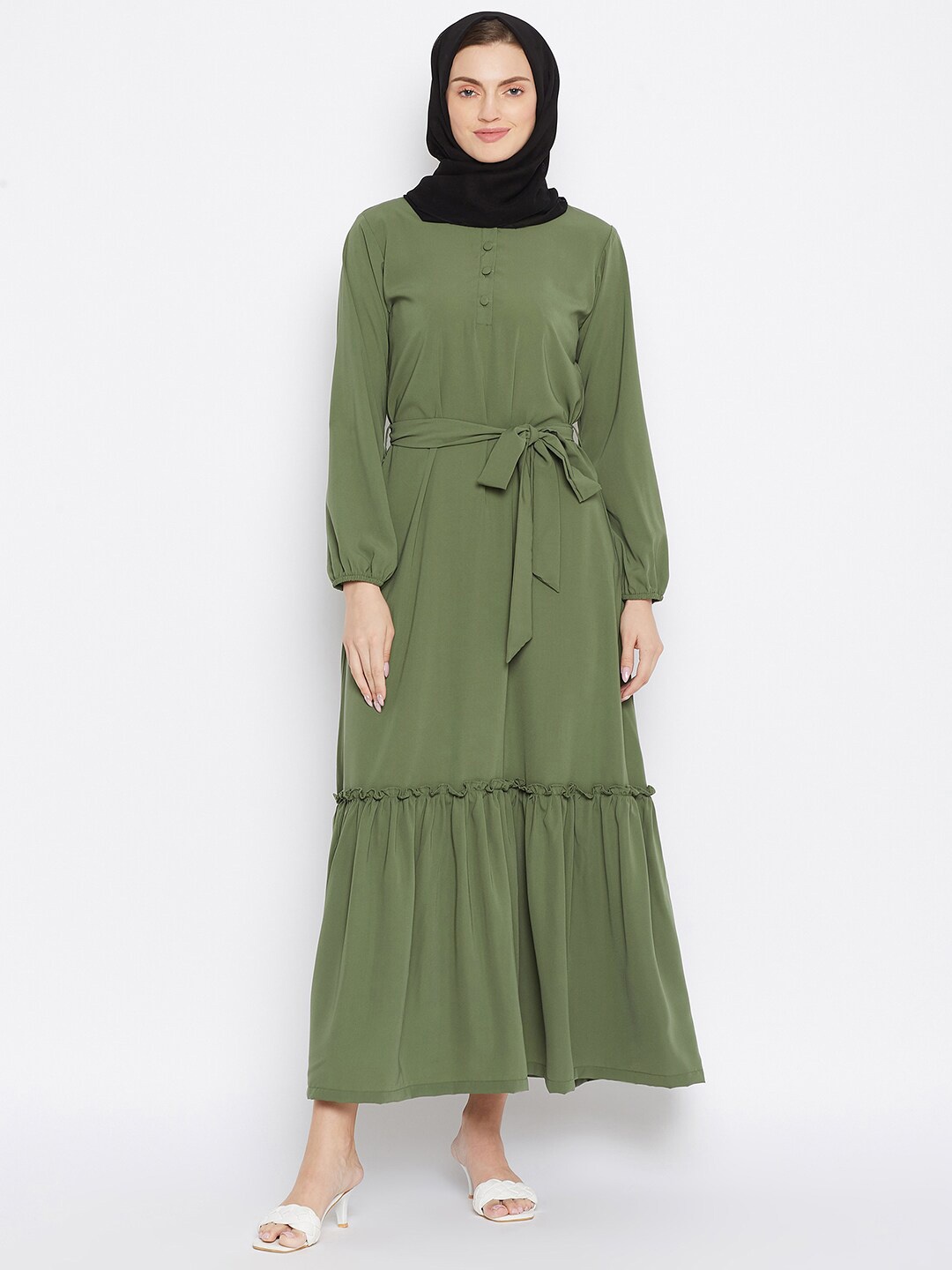 

NABIA Women Abaya Burqa, Green