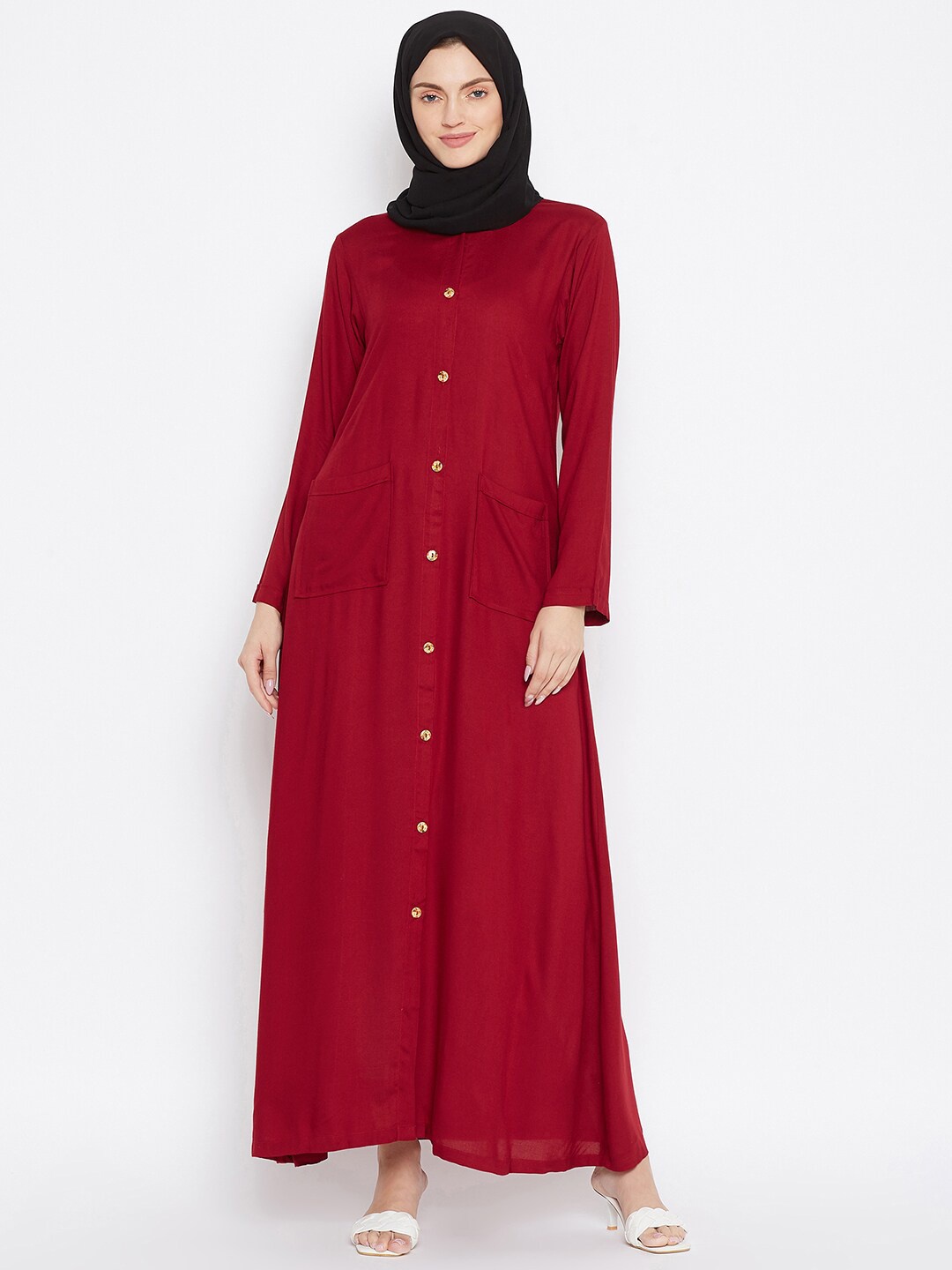 

NABIA Women Abaya Burqas, Maroon