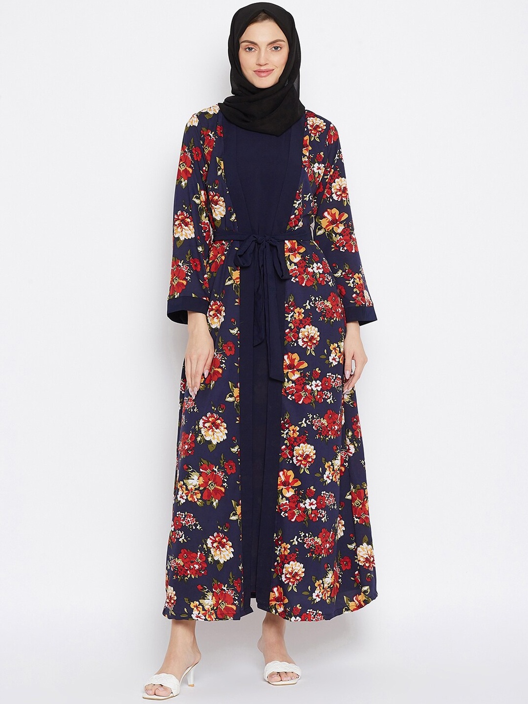 

Women Printed Burqa, Blue