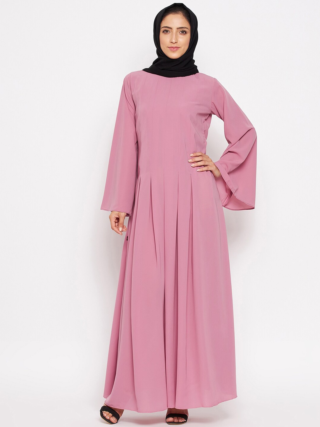 

Nabia Women Solid Abaya Burqa, Pink