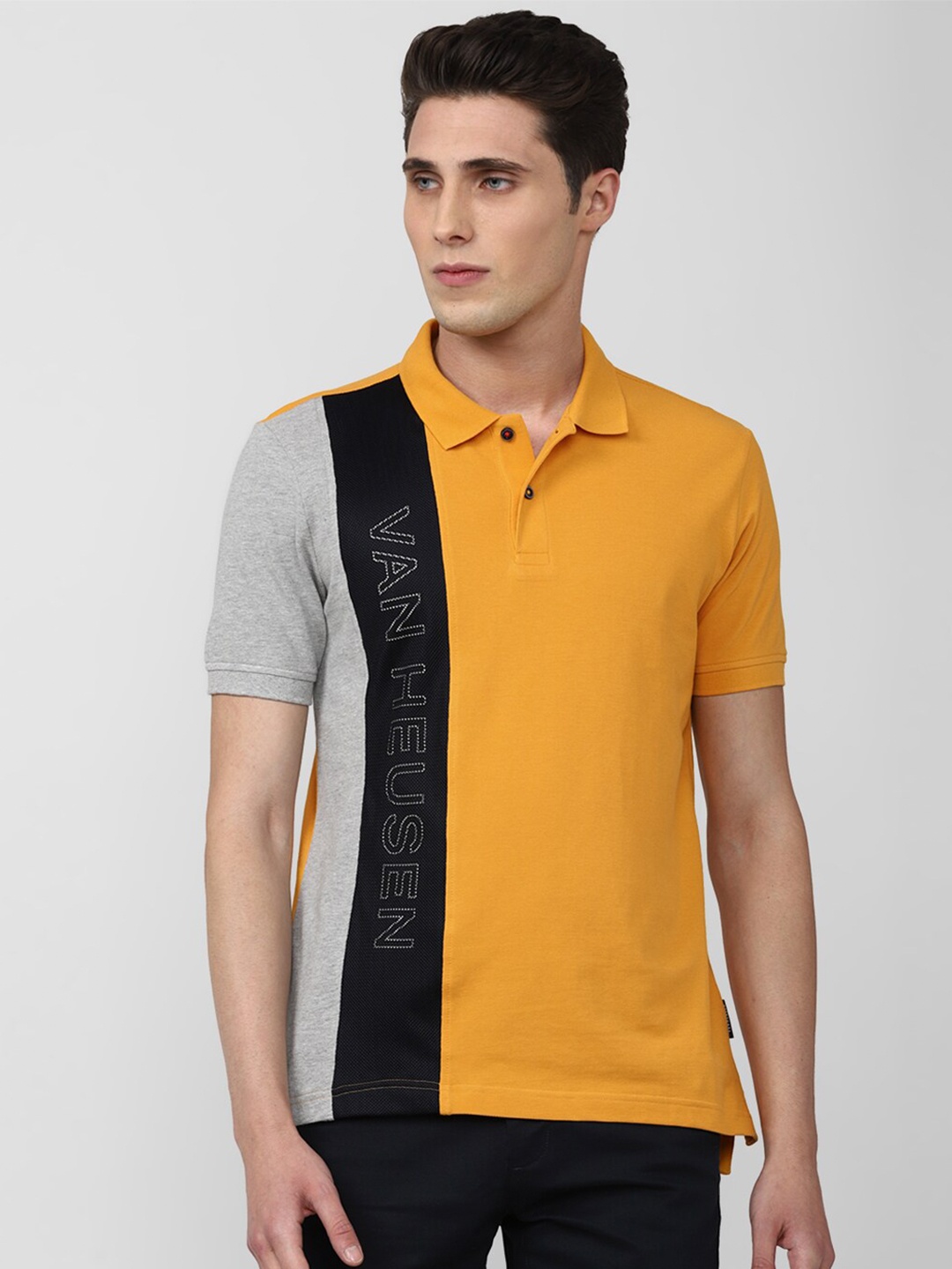 

Van Heusen Sport Men Colourblocked Polo Collar T-shirt, Yellow