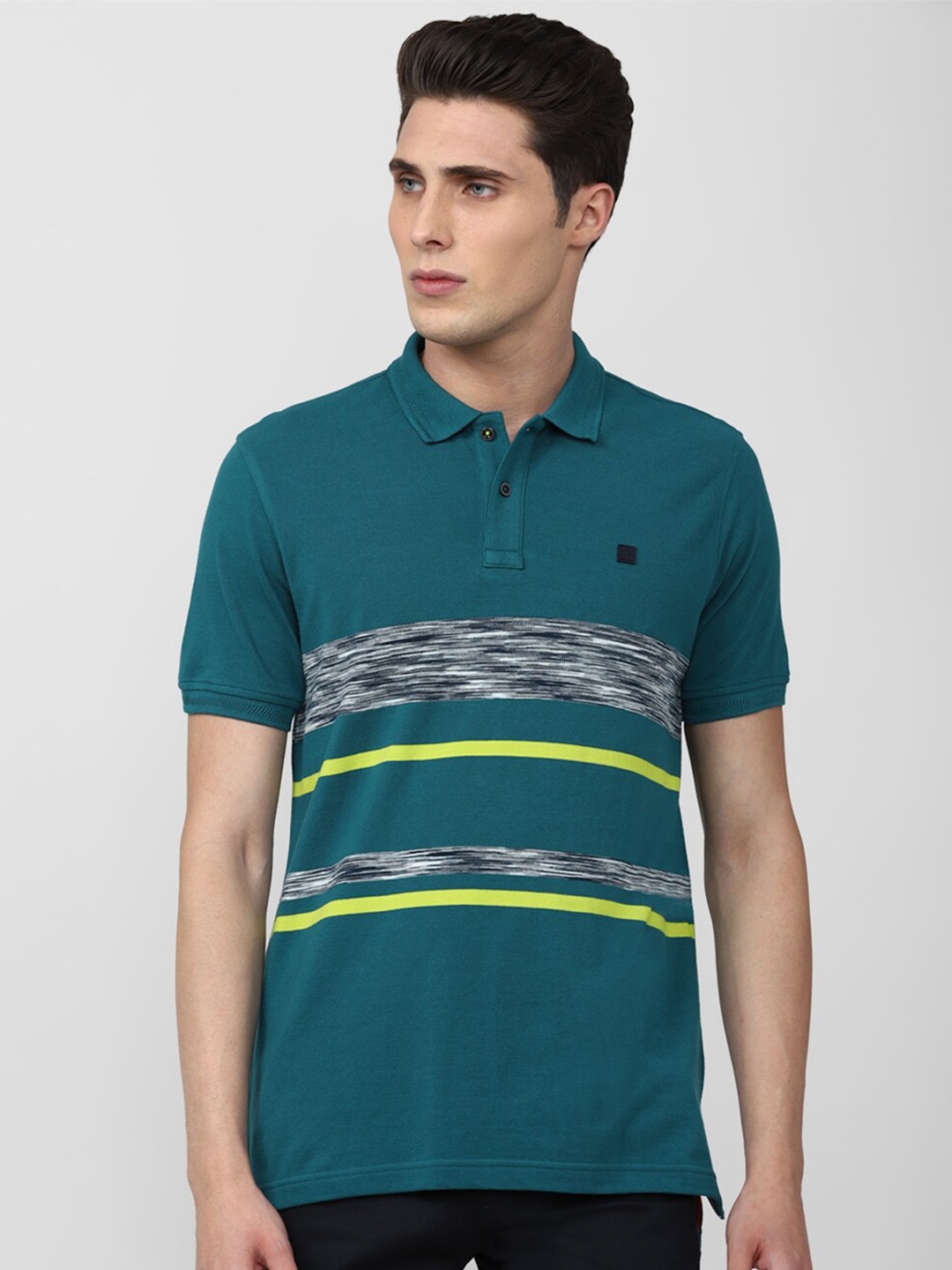 

Van Heusen Sport Men Striped Polo Collar T-shirt, Green