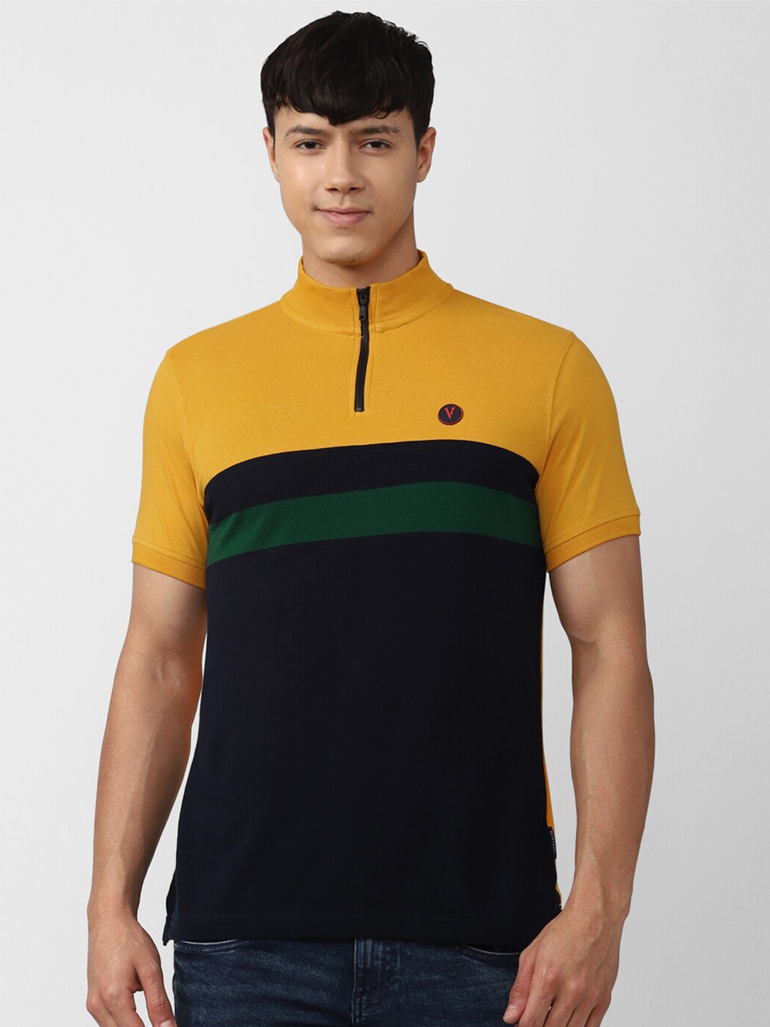 

Van Heusen Sport Men Colourblocked High Neck T-shirt, Yellow