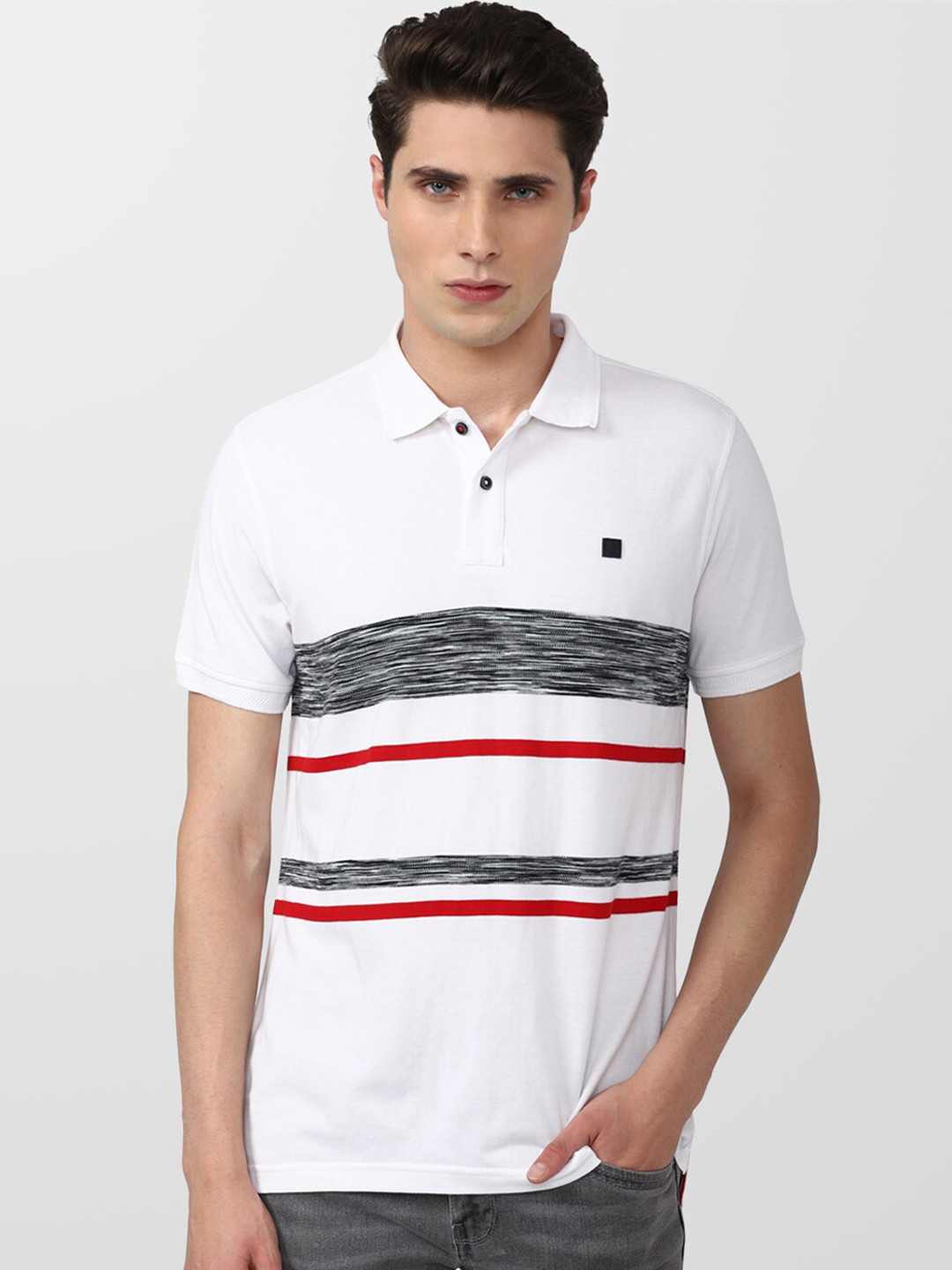 

Van Heusen Sport Men Striped Polo Collar T-shirt, White