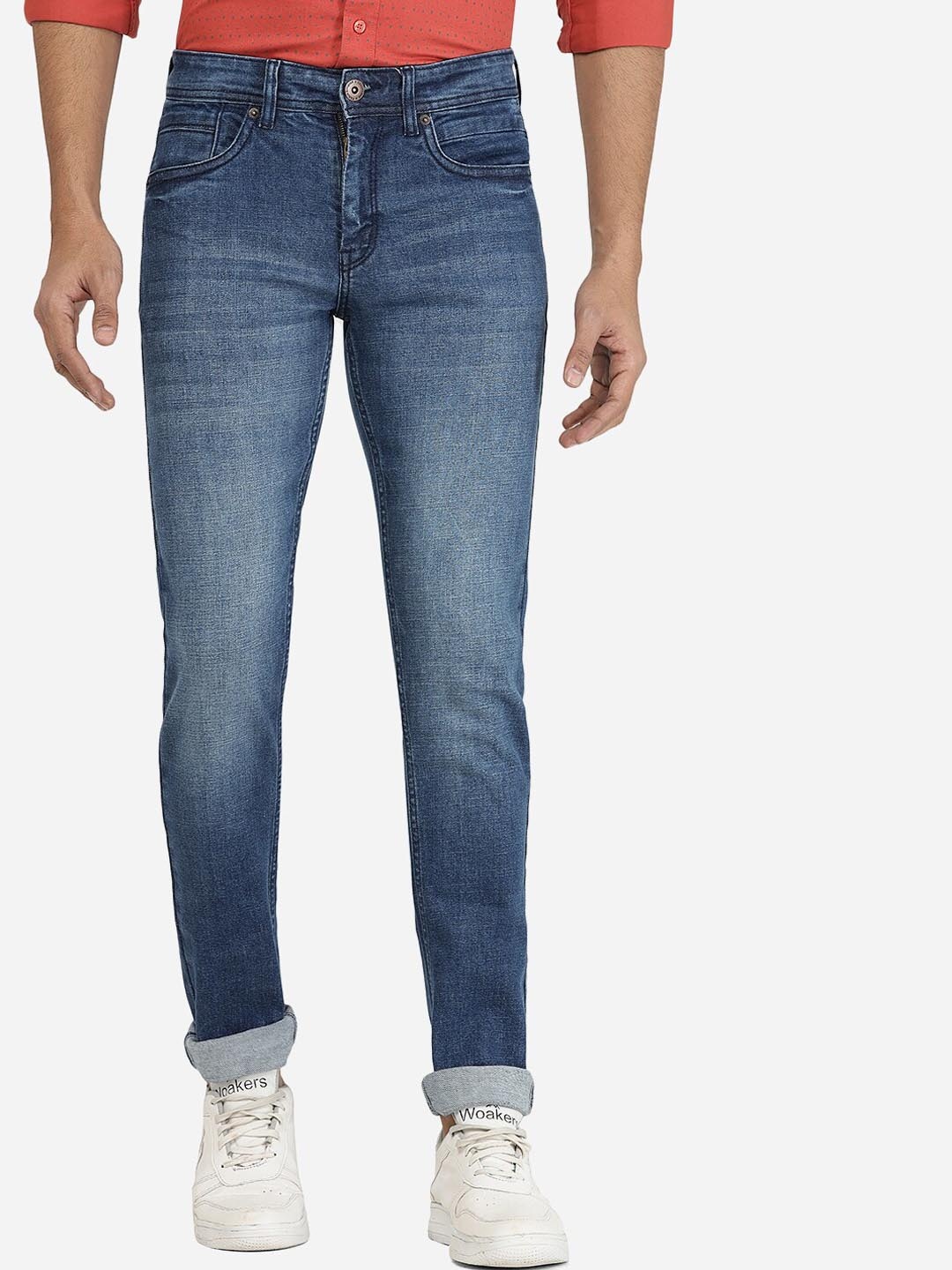 

Greenfibre Men Slim Fit Heavy Fade Jeans, Blue