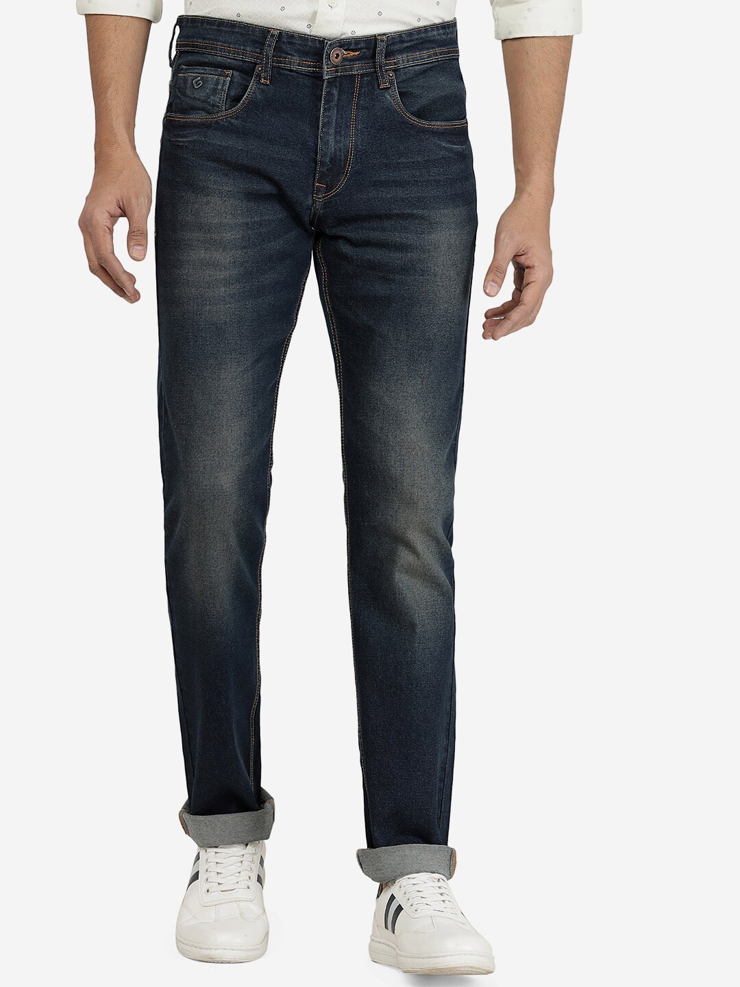 

Greenfibre Men Slim Fit Heavy Fade Jeans, Blue