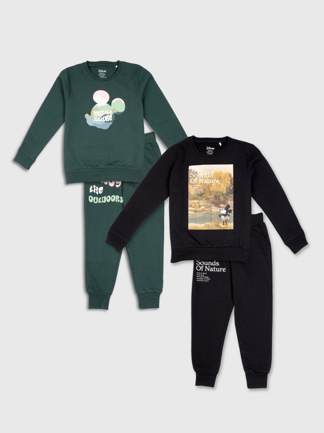 

Nap Chief Unisex Kids Green & Pink Mickey Printed T-shirt with Pyjamas