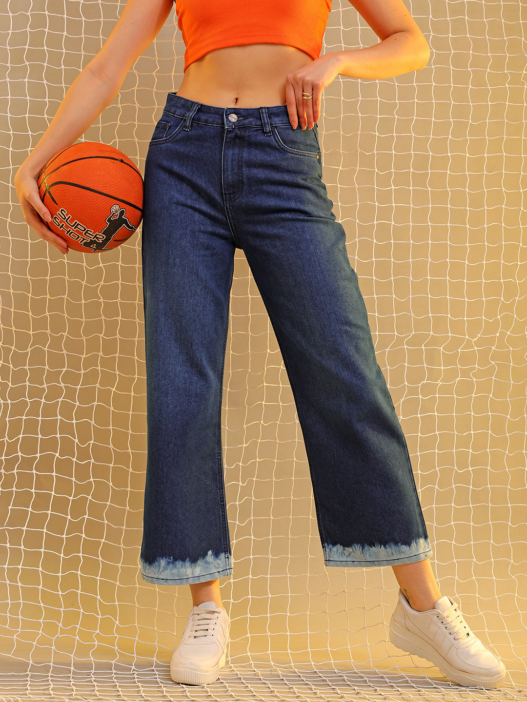 

Freehand by The Indian Garage Co Women Blue Bootcut High-Rise Light Fade Stretchable Jeans