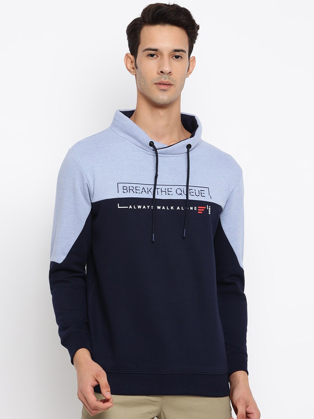 

Cantabil Men Colourblocked Woolen Sweatshirt, Blue