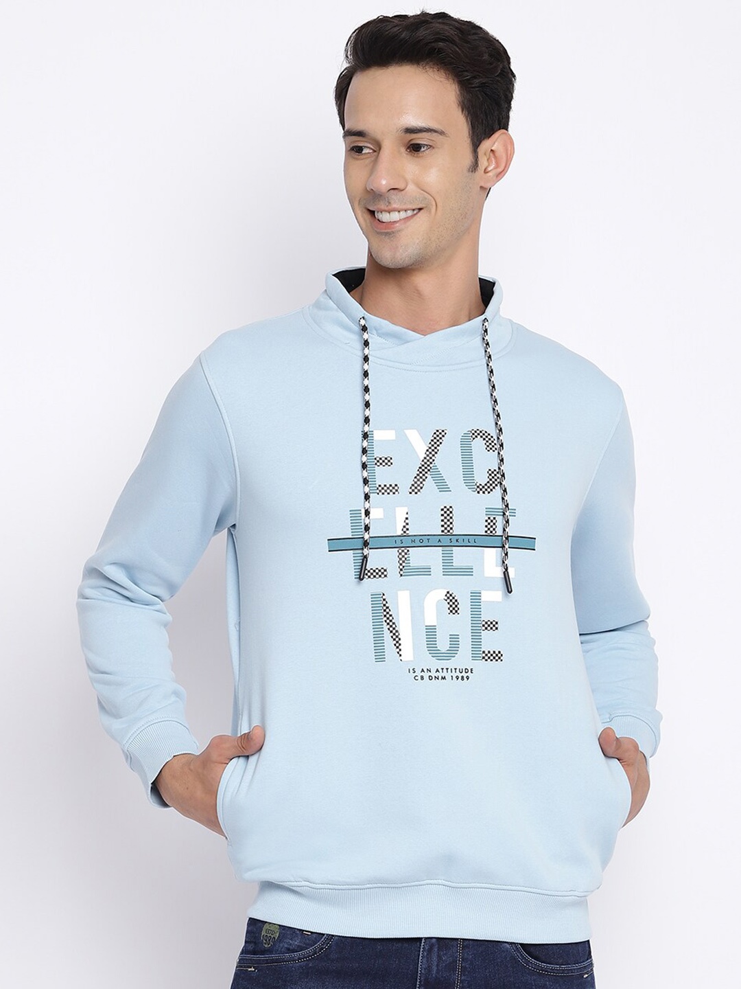 

Cantabil Men Printed Woolen Sweatshirt, Blue