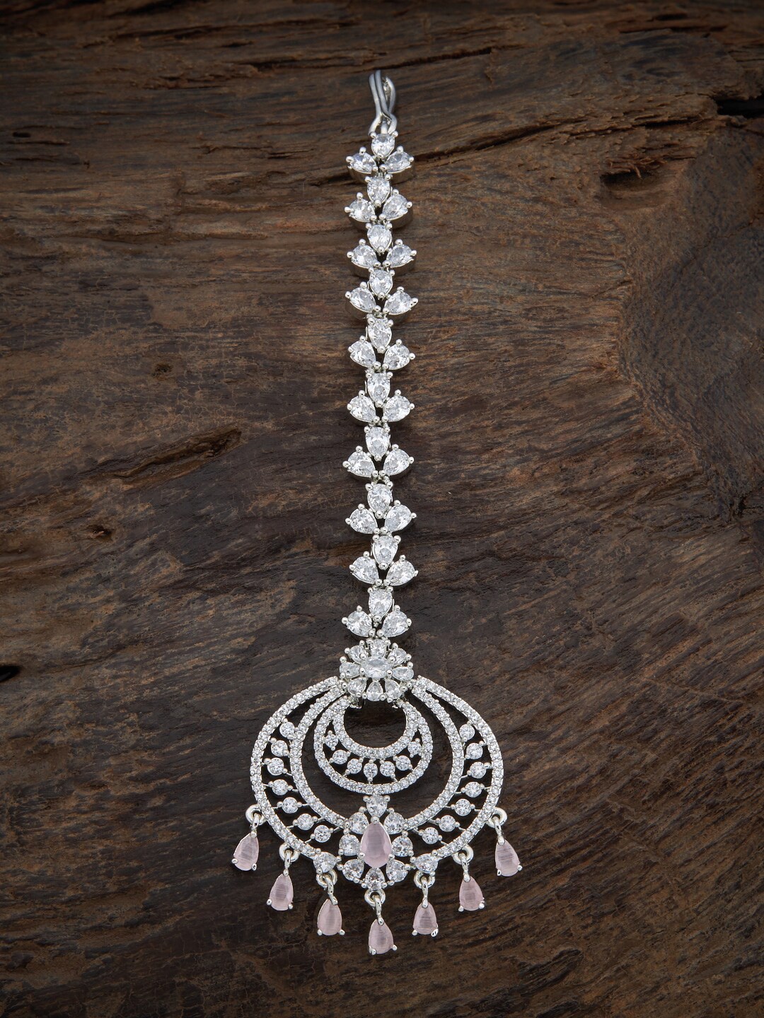 

Kushal's Fashion Jewellery Stone-Studded Maang Tikka, Silver