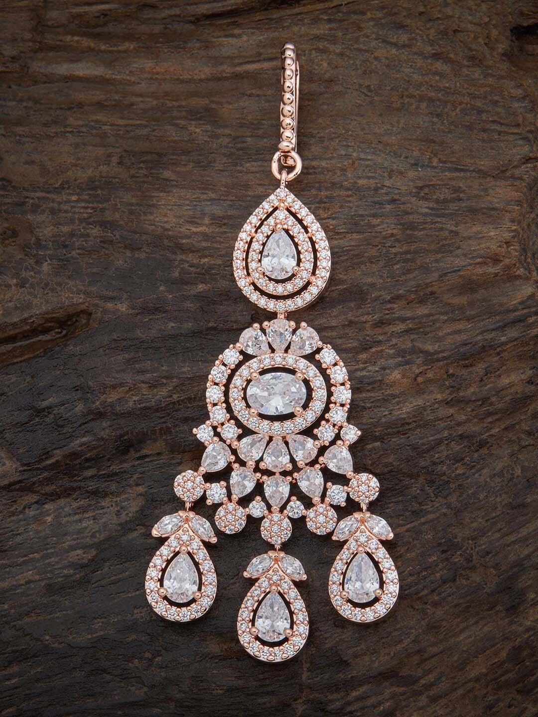 

Kushal's Fashion Jewellery Stone-Studded Maang Tikka, Rose gold