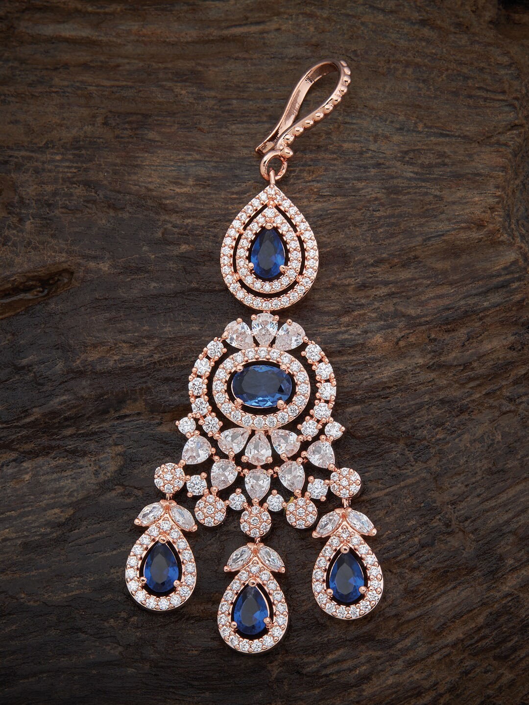 

Kushal's Fashion Jewellery Stone-Studded Maang Tikka, Blue