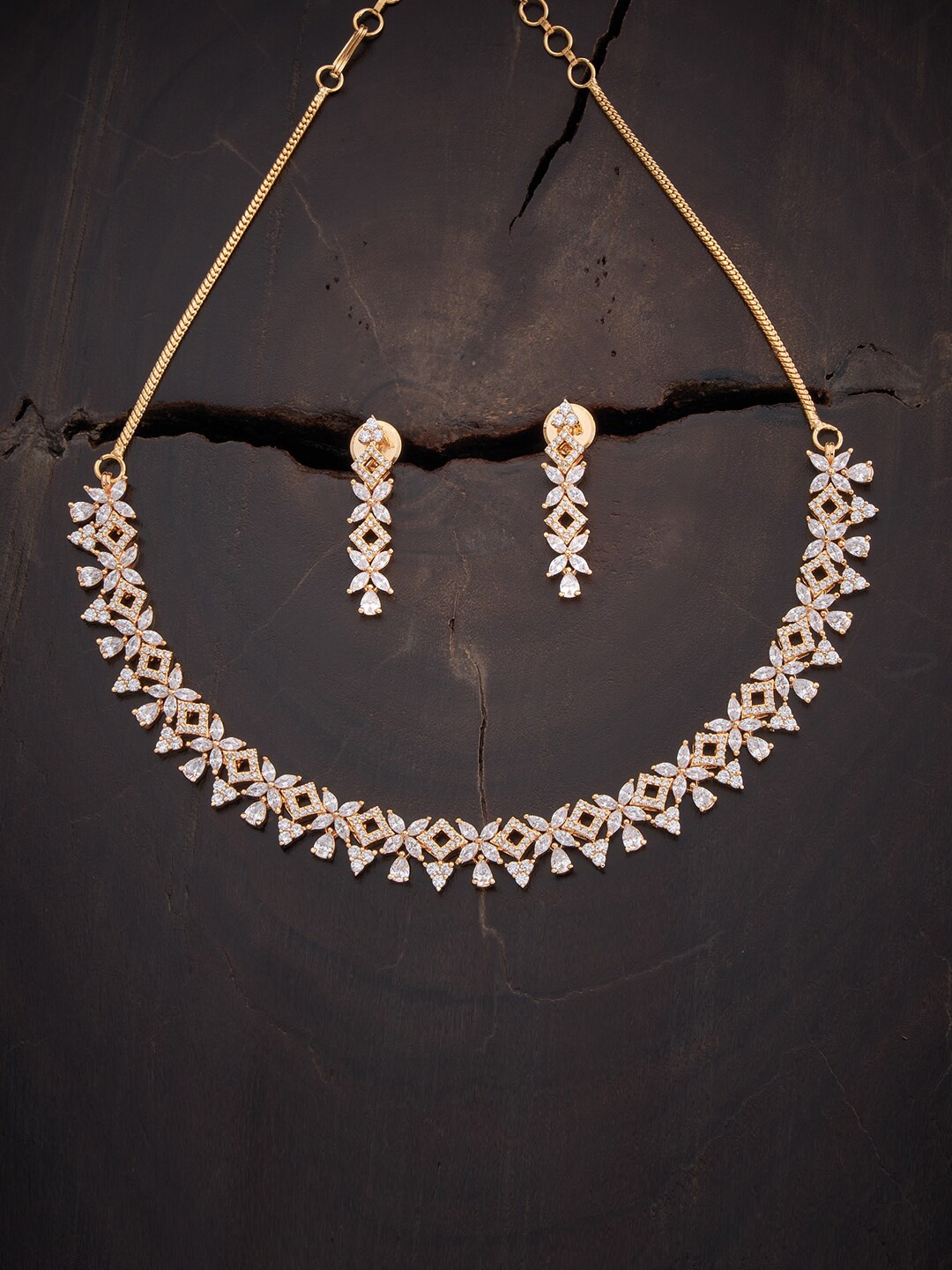 

Kushal's Fashion Jewellery Gold-Plated CZ Studded Jewellery Set