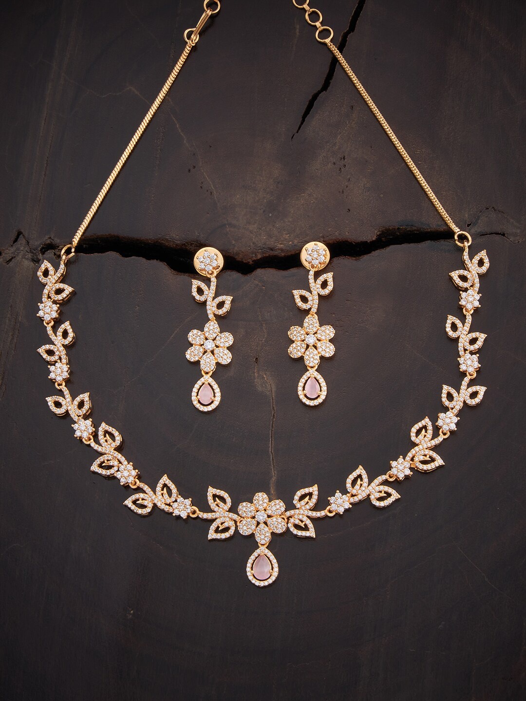 

Kushal's Fashion Jewellery Gold-Plated CZ Studded Jewellery Set