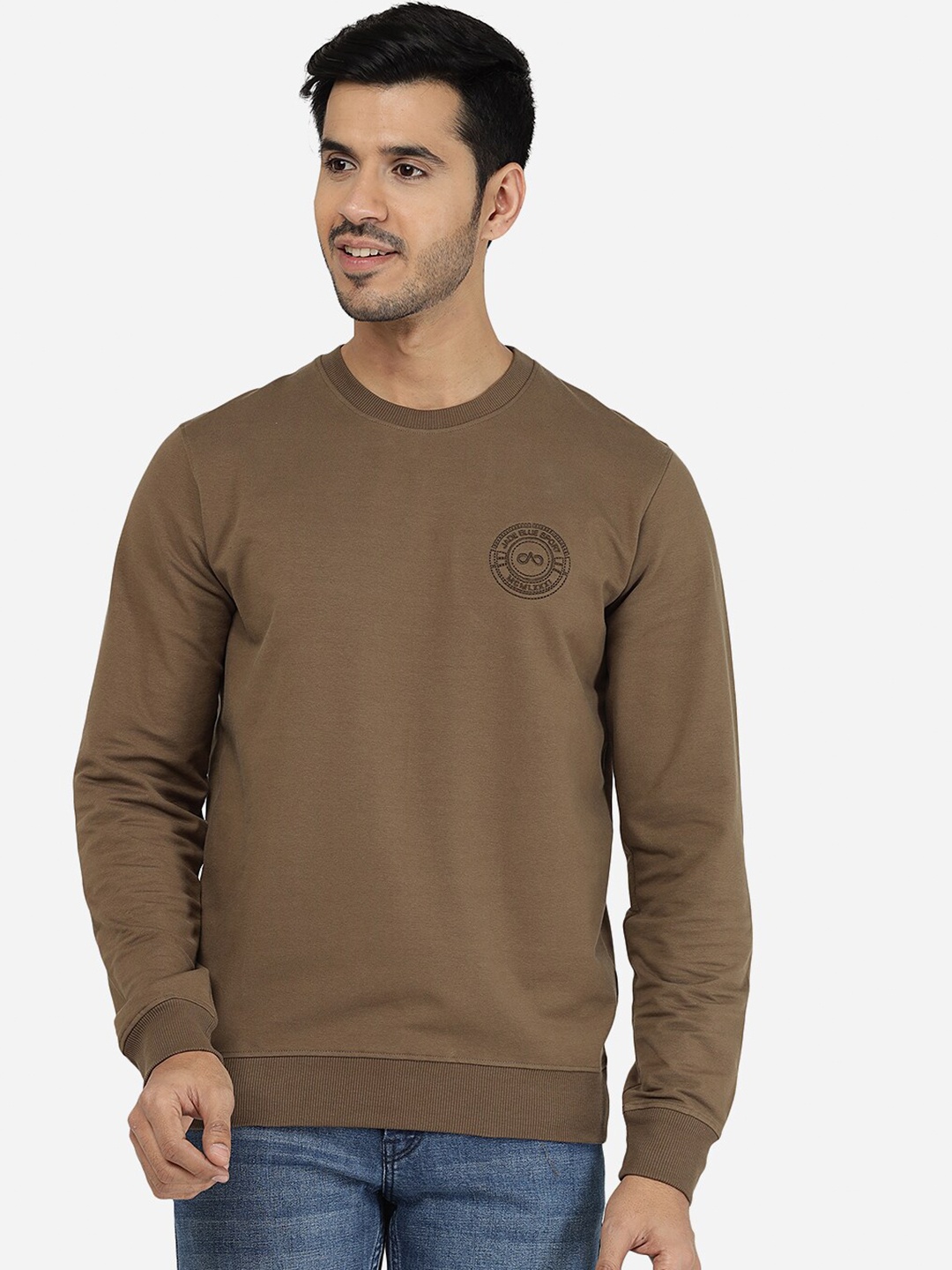 

JADE BLUE Men Cotton T-shirt, Brown