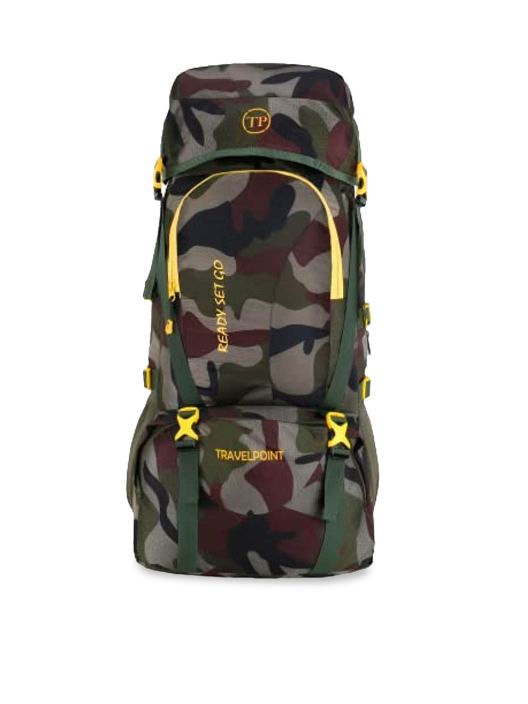 

TRAVEL POINT Camouflage Printed Waterproof Rucksacks, Olive