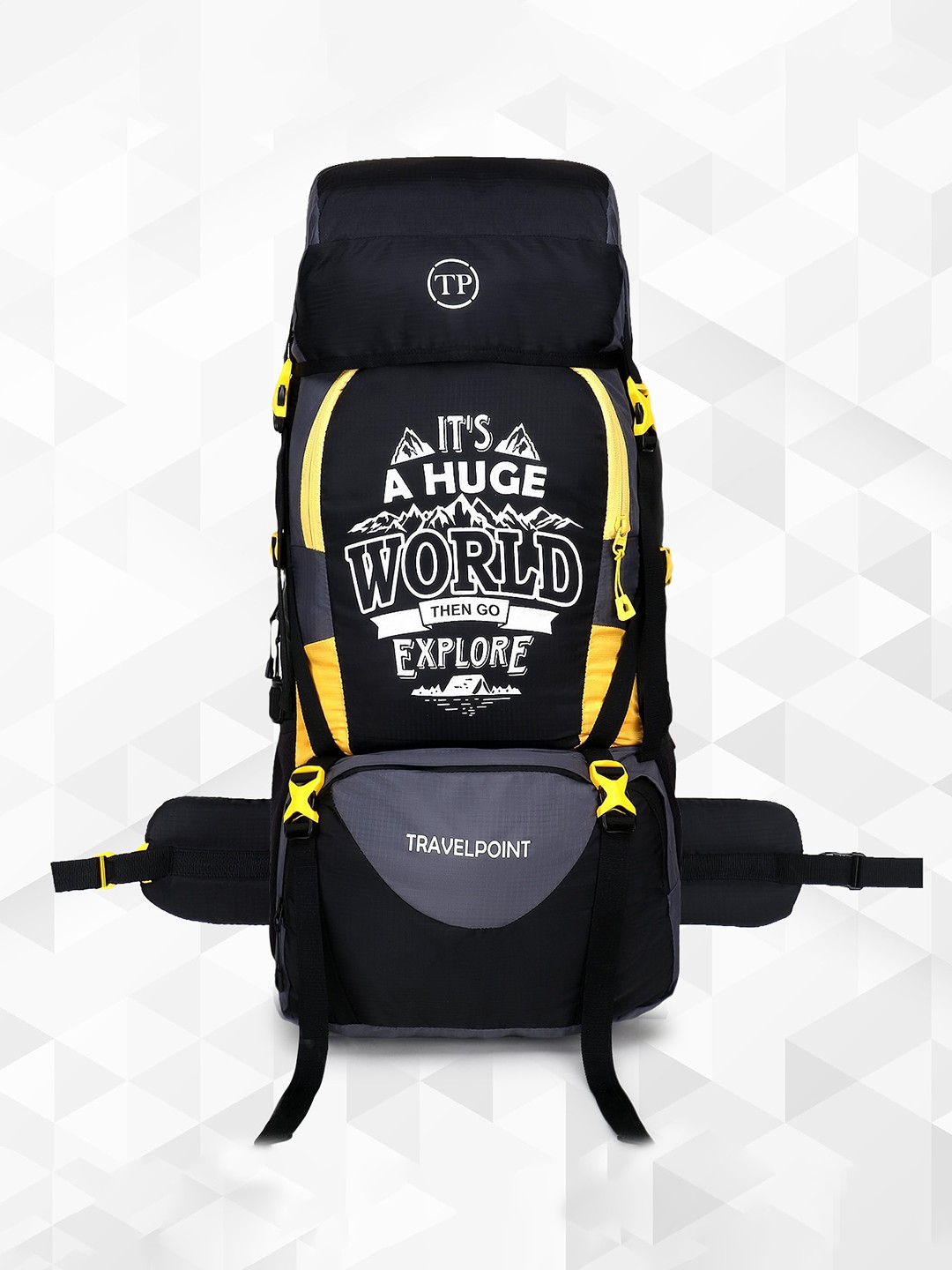 

TRAVEL POINT Black Sports Waterproof Rucksack