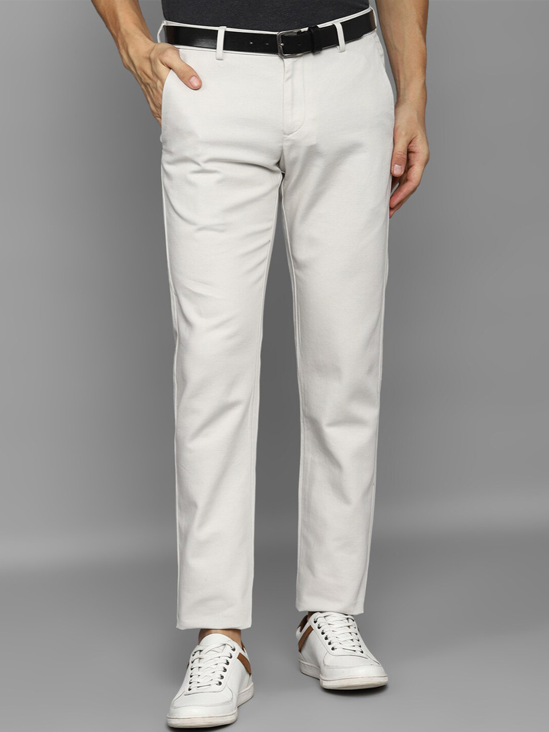 

Allen Solly Men Cotton Slim Fit Trousers, White