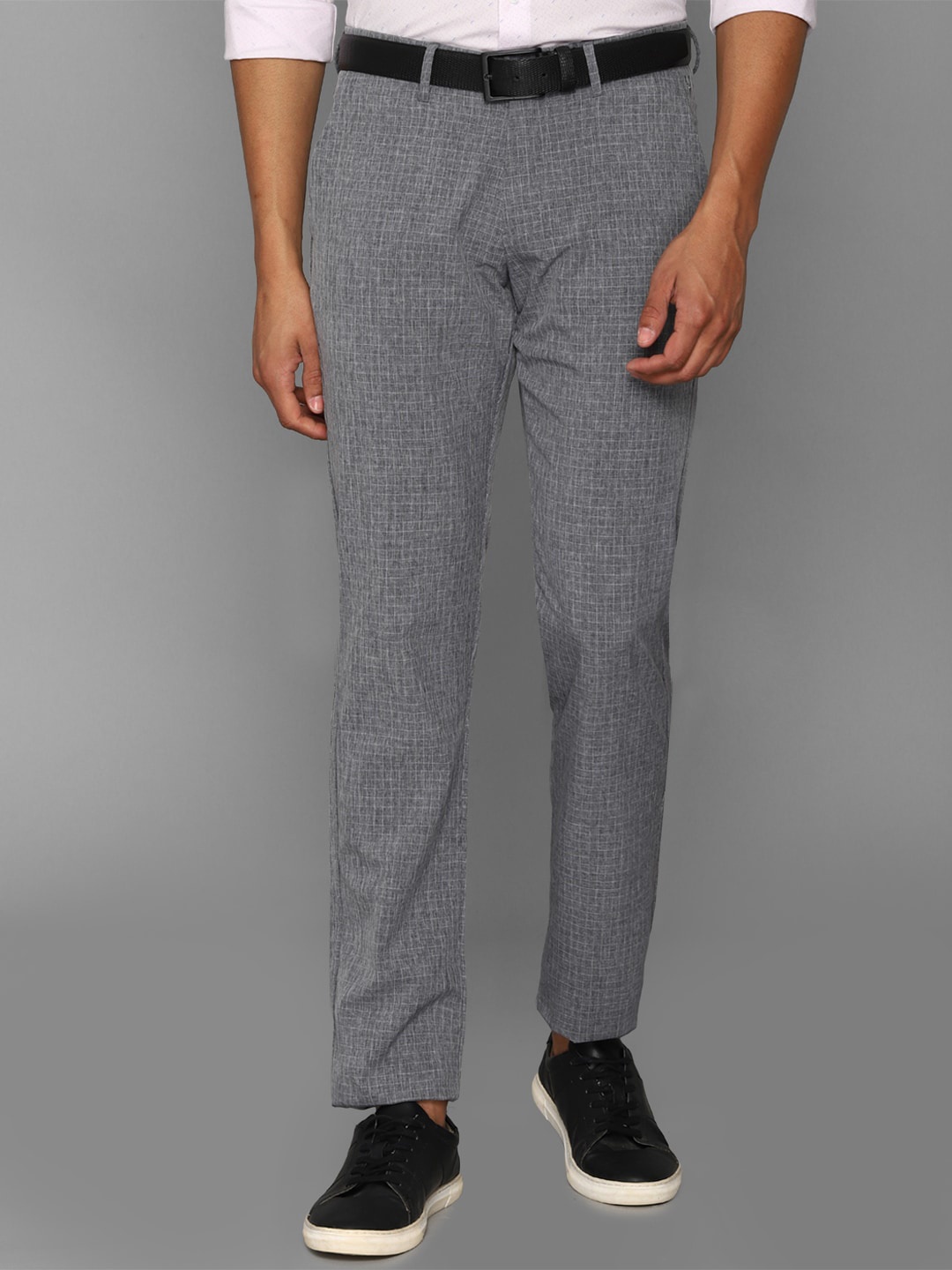 

Allen Solly Men Textured Slim Fit Trousers, Grey