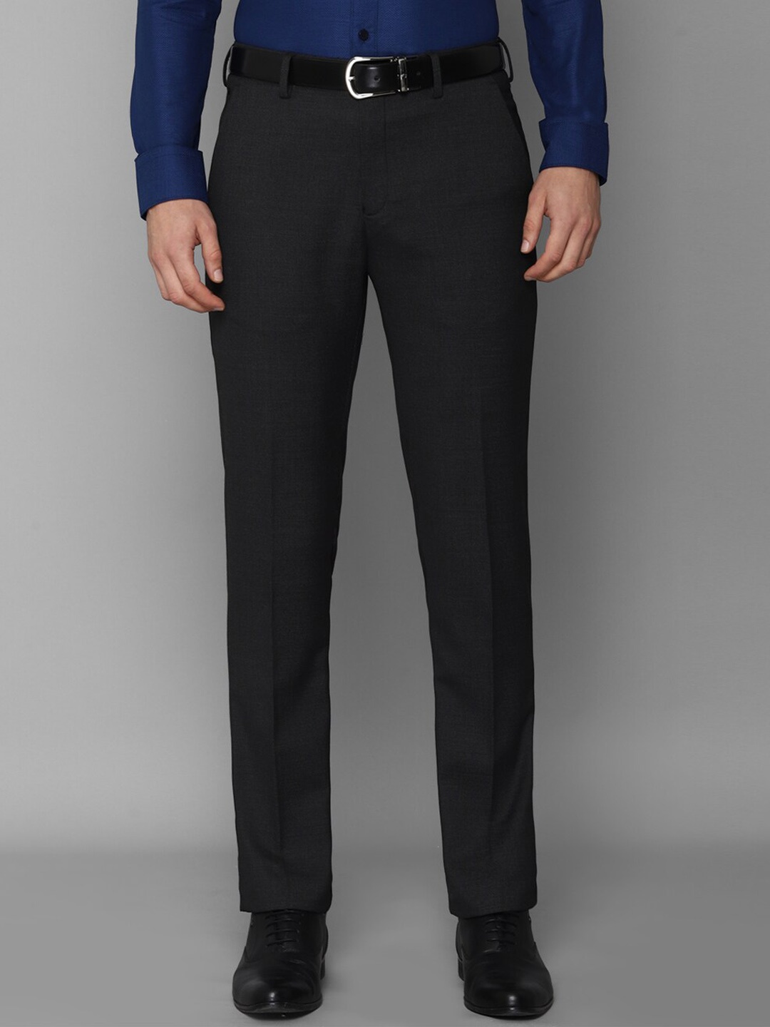 

Louis Philippe Men Slim Fit Mid Rise Formal Trouser, Charcoal