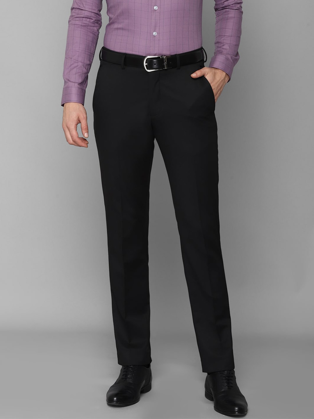 

Louis Philippe Men Slim Fit Mid Rise Formal Trouser, Black