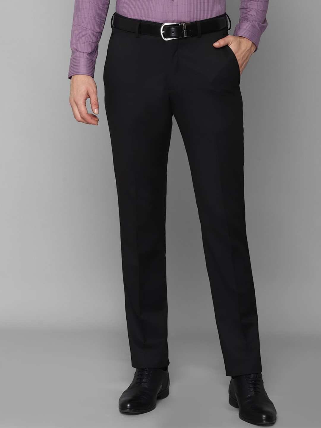 

Louis Philippe Men Slim Fit Mid Rise Formal Trouser, Black