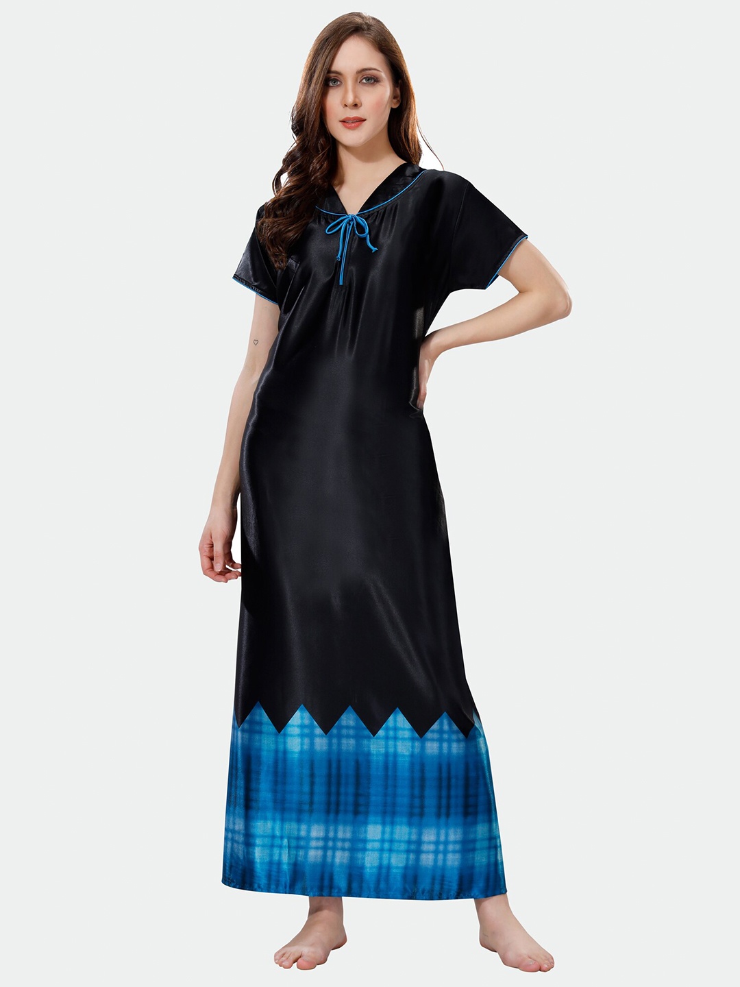 

Ever Loved Satin Maxi Nightdress, Black