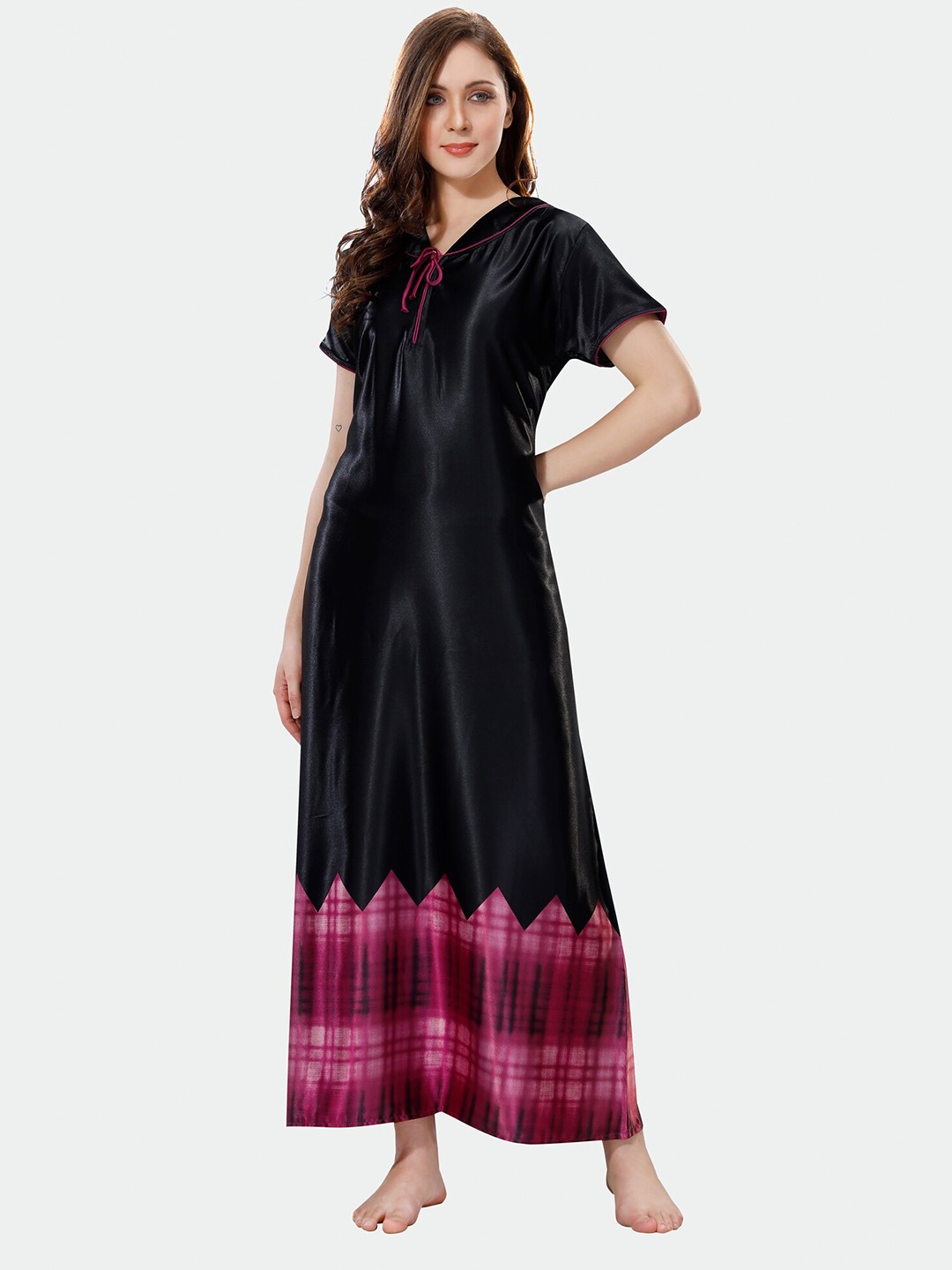

Ever Loved V-Neck Maxi Nightdress, Black