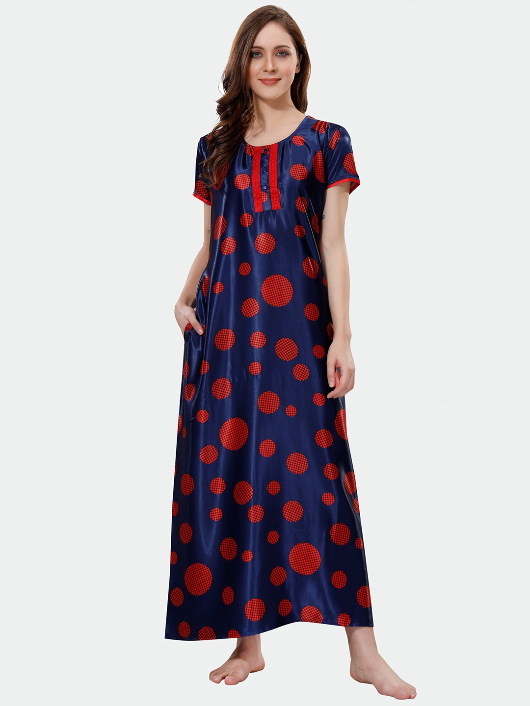 

Ever Loved Women Printed Maxi Nightdress, Navy blue