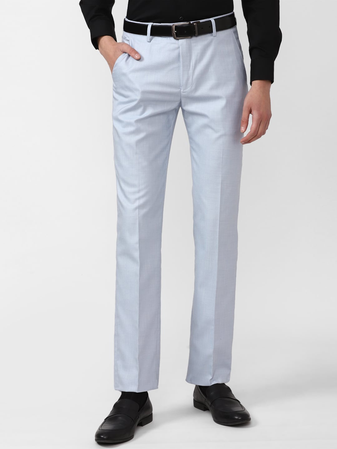 

Peter England Men Mid Rise Slim Fit Formal Trouser, Off white