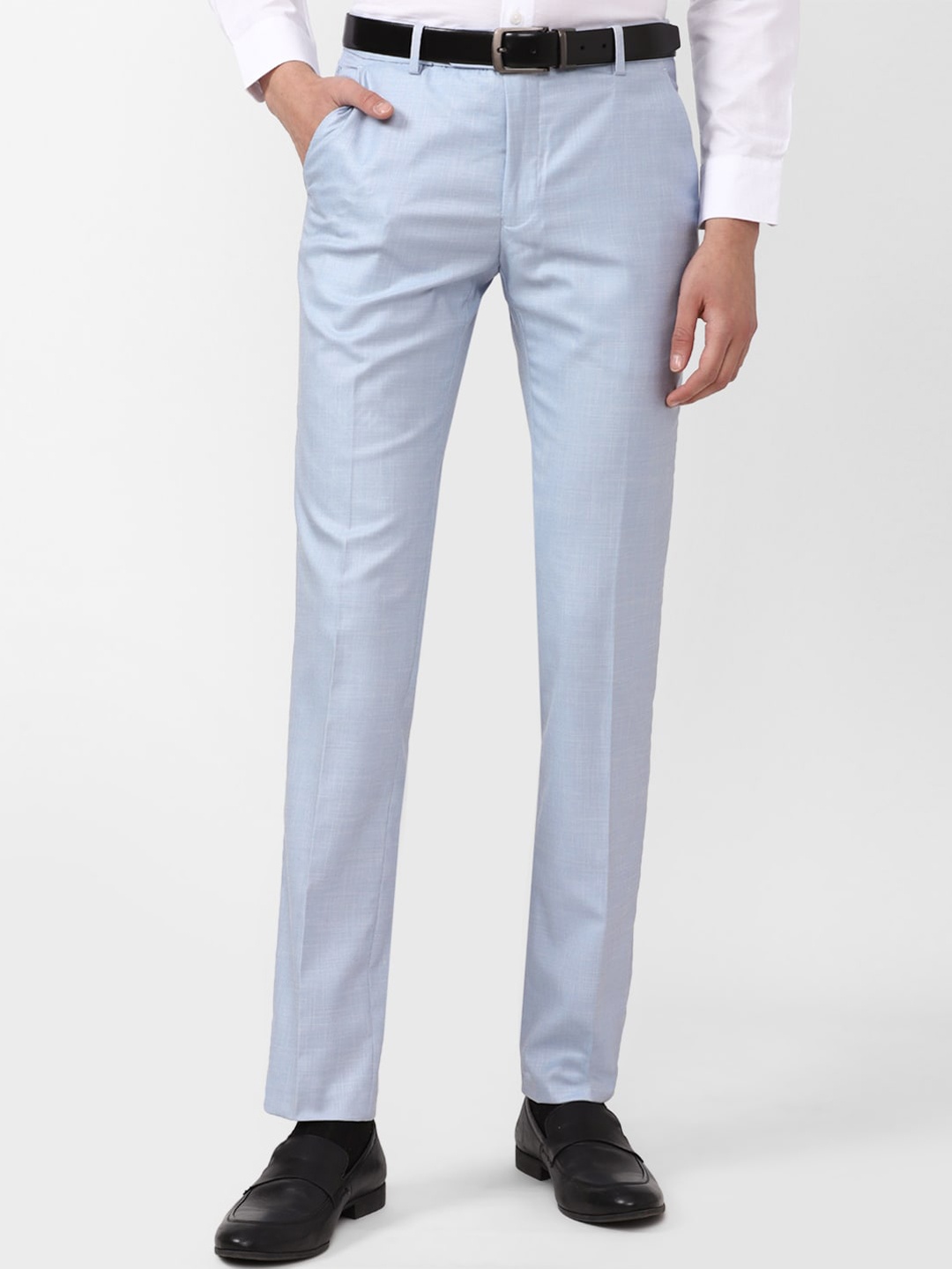 

Peter England Men Slim Fit Formal Trousers, Off white