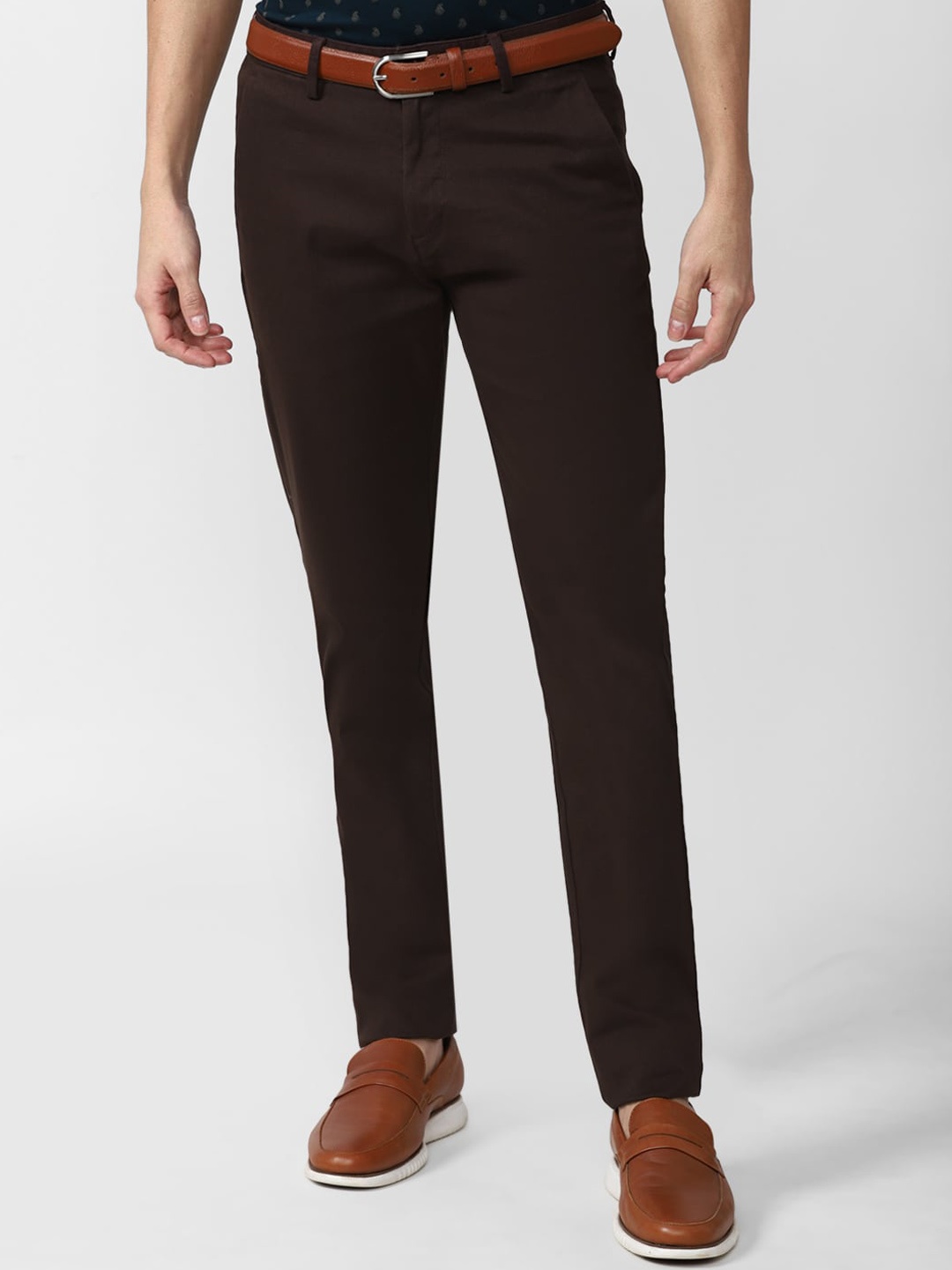 

Peter England Casuals Men Brown Slim Fit Cotton Chinos Trousers