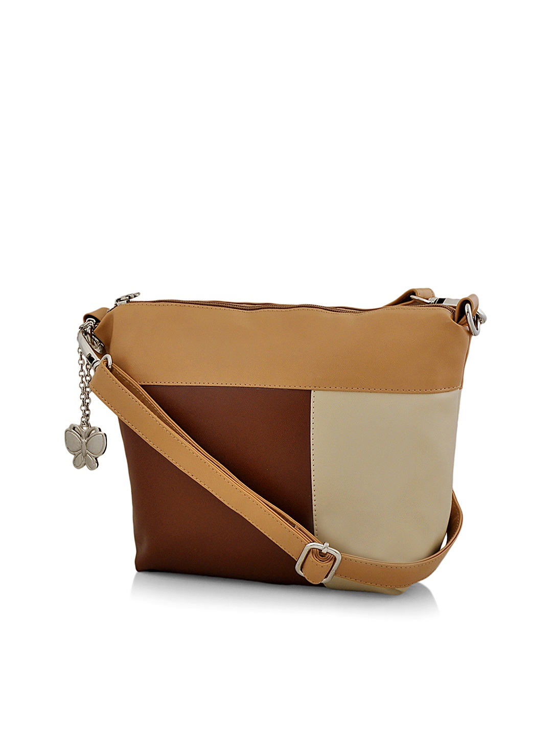 

Butterflies Beige & Brown Colourblocked Sling Bag