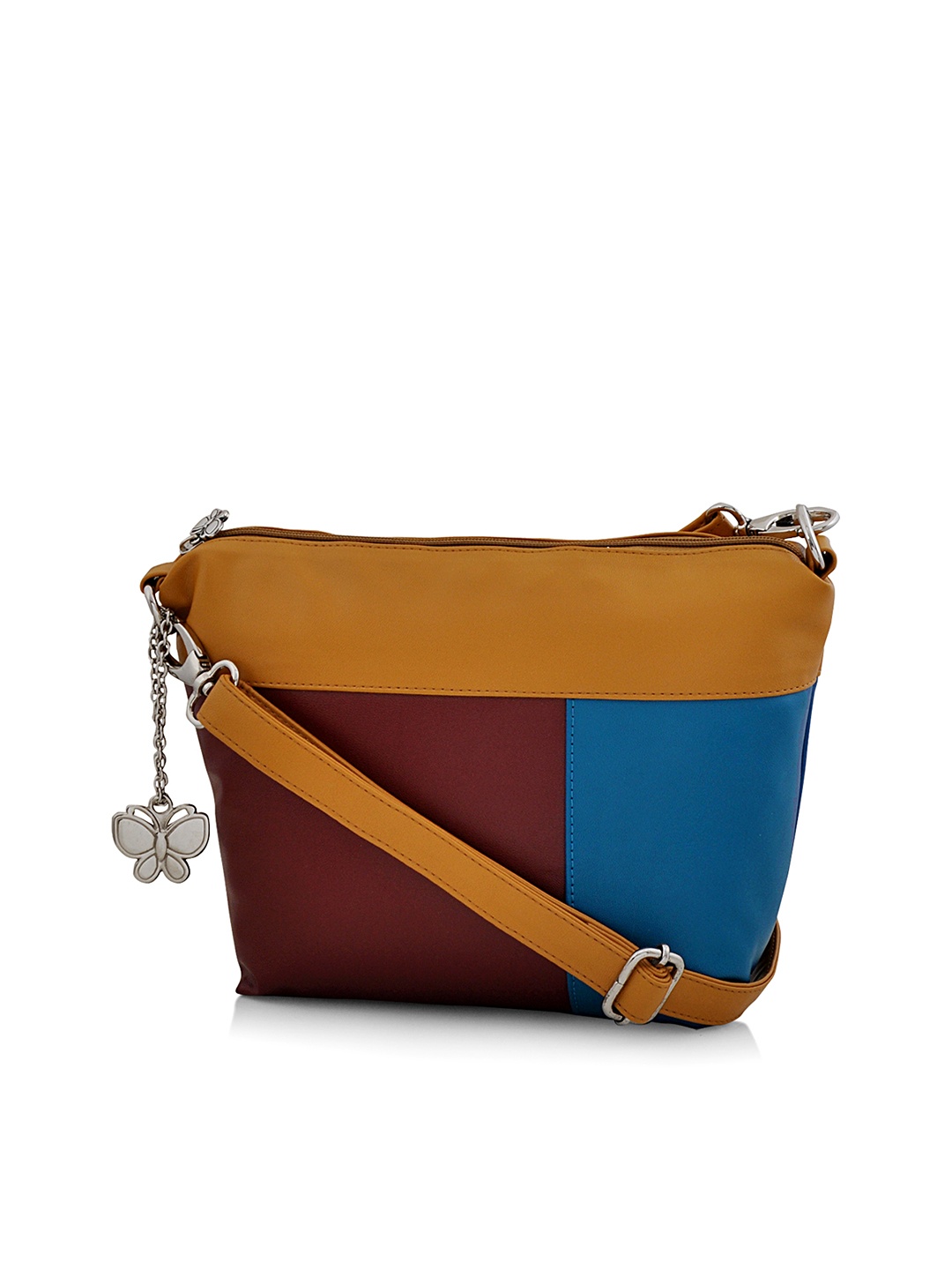 

Butterflies Blue & Brown Colourblocked Sling Bag